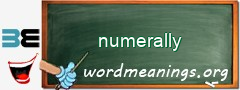 WordMeaning blackboard for numerally